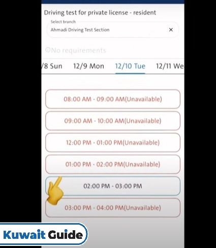 Driving Test Appointment Kuwait