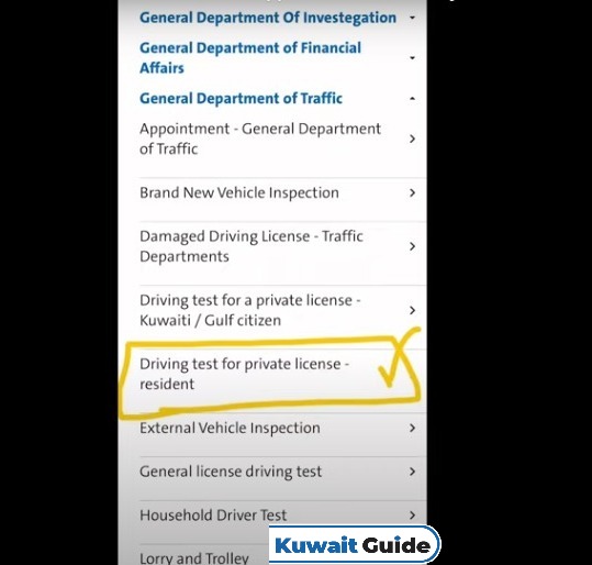 Driving Test Appointment Kuwait