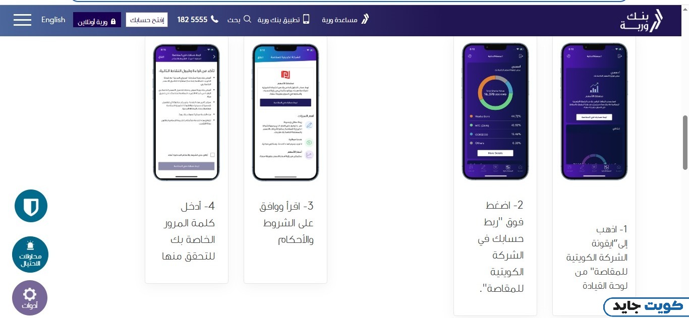 كيفية الاستعلام عن أسهم بنك وربة بالرقم المدني